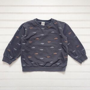 HANNA ANDERSSON Organic Cotton Car Print Crewneck Pullover Sweatshirt